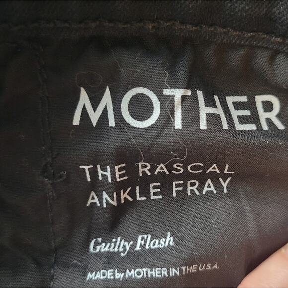 Mother The Rascal Ankle Fray Guilty Flash Black Beaded Jeans Size 27 - Picture 3 of 11